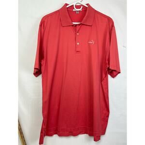 Peter Millar Men's XL Salmon Sandpiper Golf Club Logo Short Sleeve Polo
